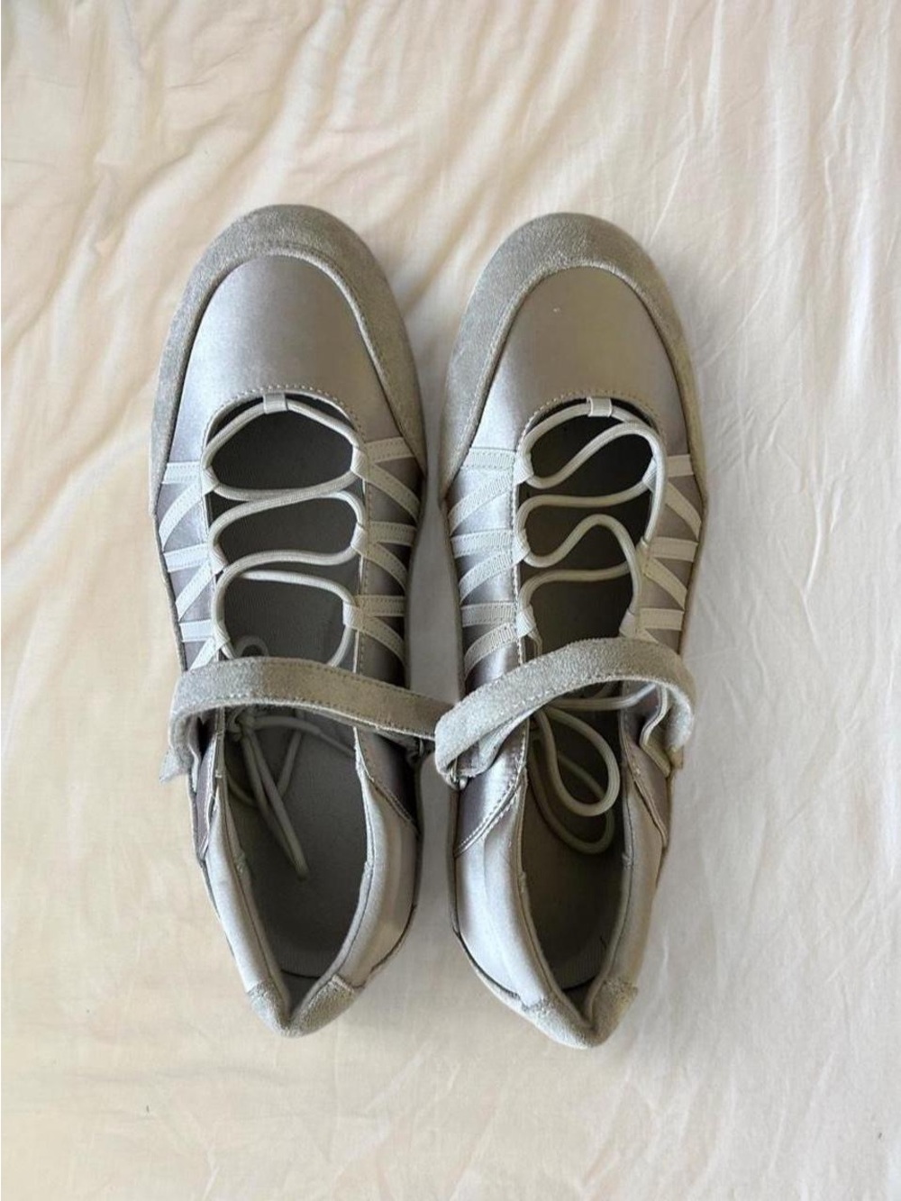 Silver ballet flats